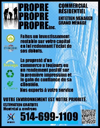 Entretien m�nager Montr�al et environs