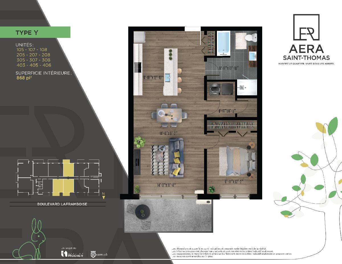 Aera St-Thomas Condo 3 1/2 St-Hyacinthe